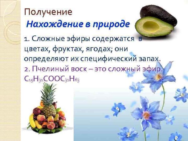 Сложные эфиры в пищевой промышленности