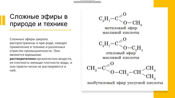Общая формула спиртов сложных эфиров.