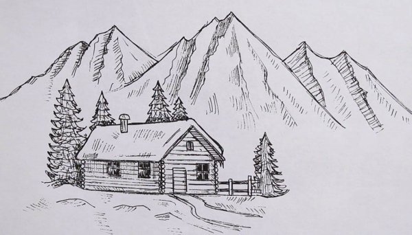 Рисунки карандашом природа