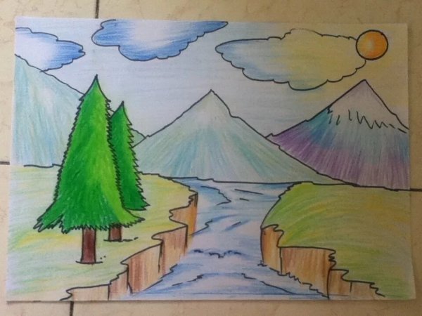 Рисунки для срисовки природа