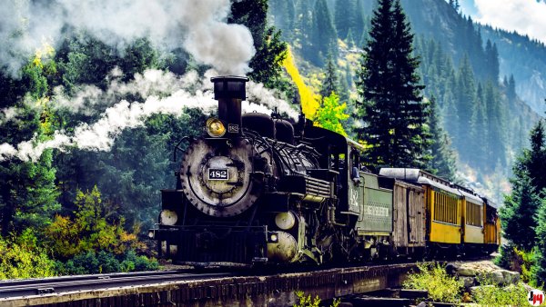 Паровоз в горах