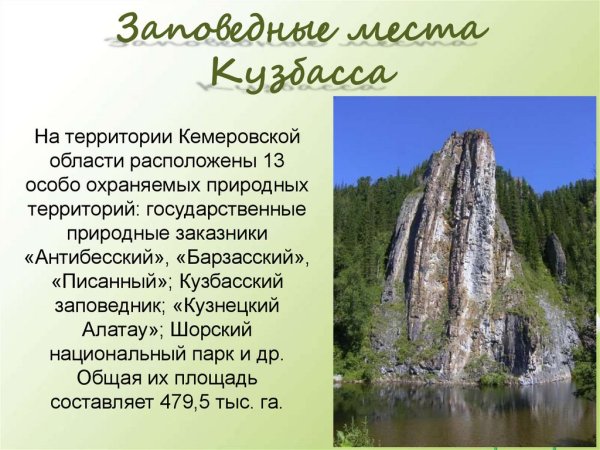 Заповедники Кузбасса для дошкольников