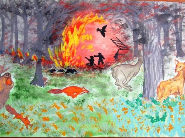 Рисунок на тему пожарная безопасность
