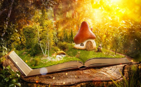 Стопка книг на природе