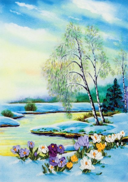 Весенний пейзаж рисунок