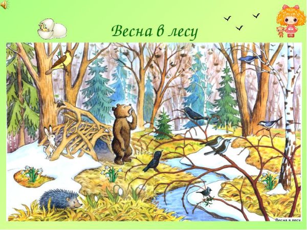 Животные весной для детей