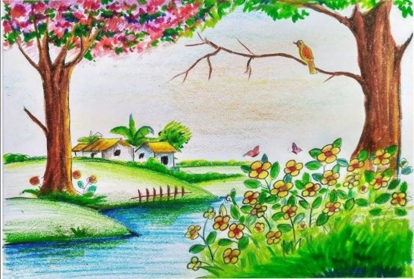 Природа рисунок для детей