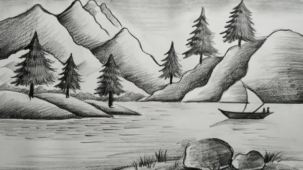 Рисование пейзажа карандашом