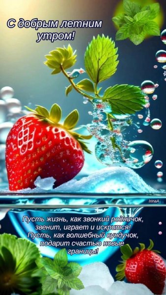 Доброе утро пейзаж с надписью