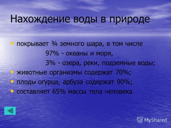 Вода в природе химия