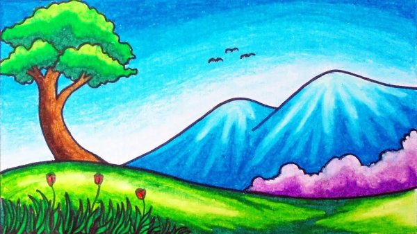 Рисунки для срисовки природа