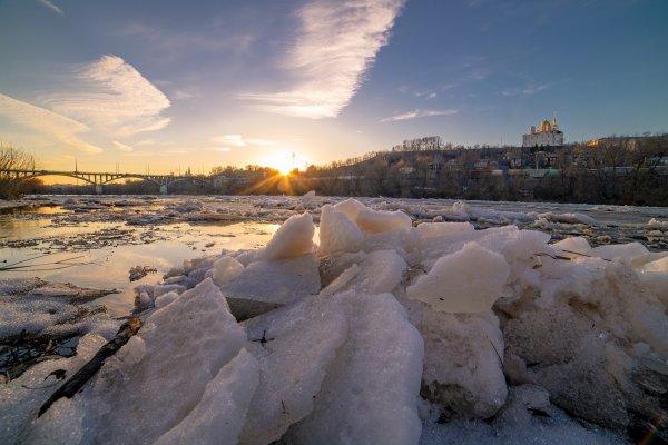 Весна ледоход на реке
