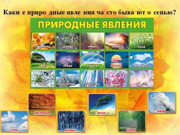 Признаки осени для детей