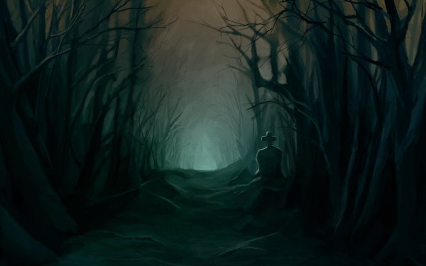 Страшные фигуры в лесу
