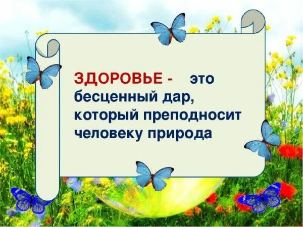 Здоровье бесценный дар природы