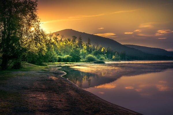 Альпийские Луга закат Швейцария