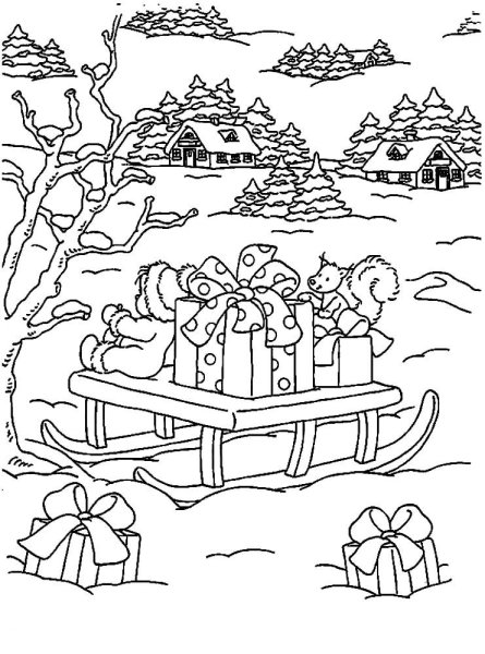 Эскиз рисунка зима и дети (39 фото) » рисунки для срисовки на мебель-соня.рф