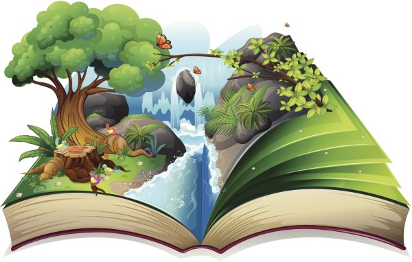 Раскрытая книга мультяшная