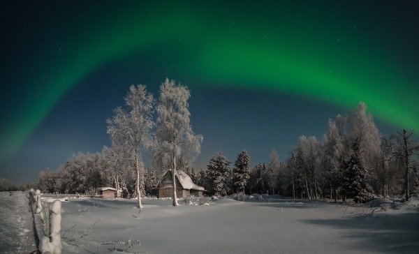 Северное сияние в Заполярье