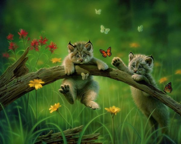Котёнок бабочка природа