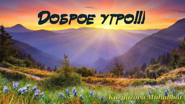 Доброе утро пейзаж с надписью