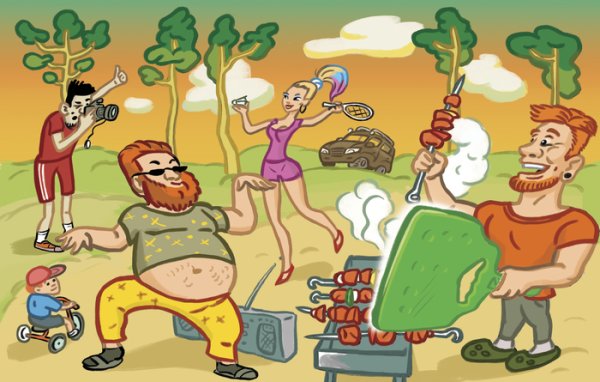 Шашлык карикатура