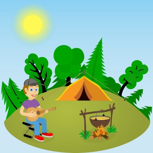 Палатка и костер детский