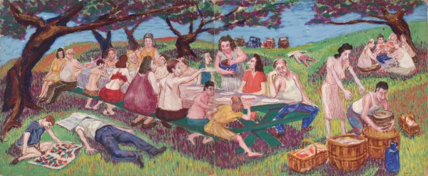 Пикник на природе карикатура