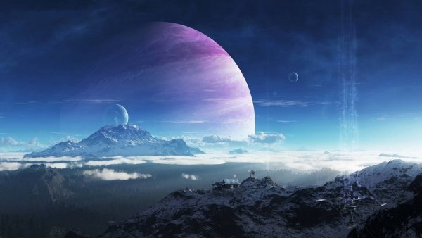 Горы на фоне звездного неба