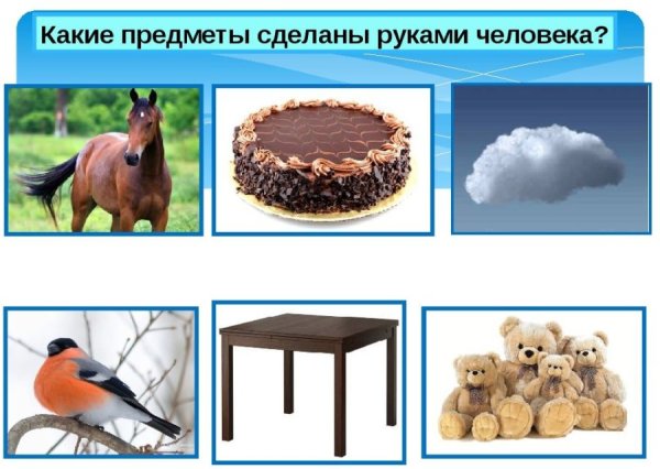 Природные и рукотворные предметы