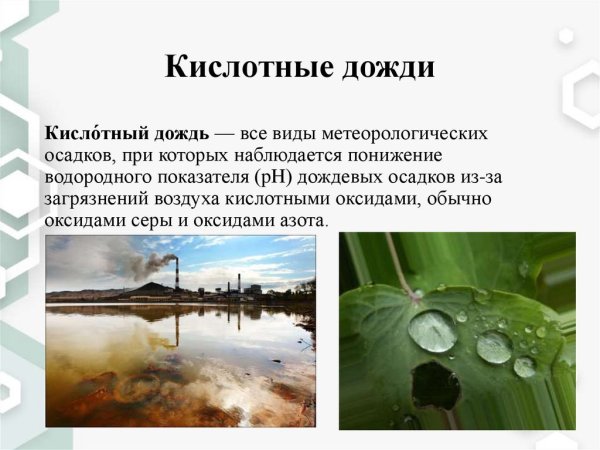 Актуальность проекта кислотные дожди