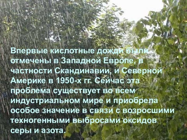 Кислотные дожди презентация