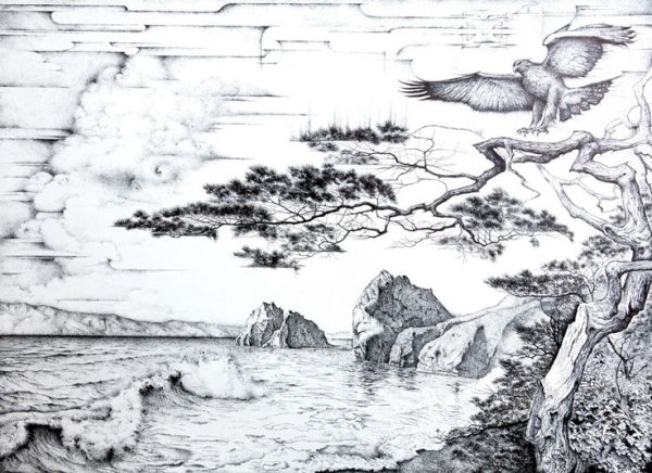 Графический набросок пейзажа