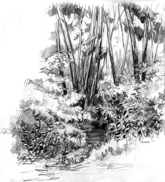 Русская деревня линогравюра