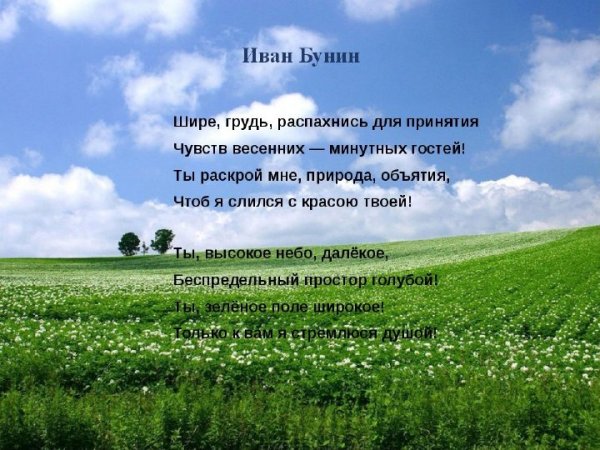 Произведения Бунина о природе