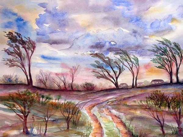 Пейзаж с ветром