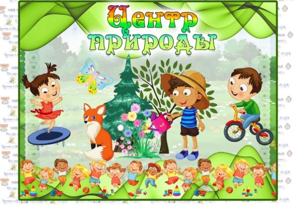 Центр природы в детском саду надпись