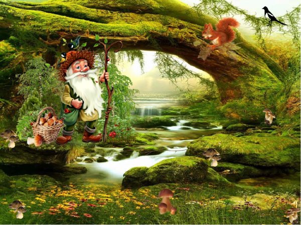 Старичок Лесовичок в лесу