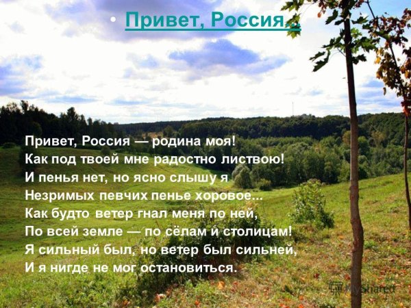 Стихи о родной родине