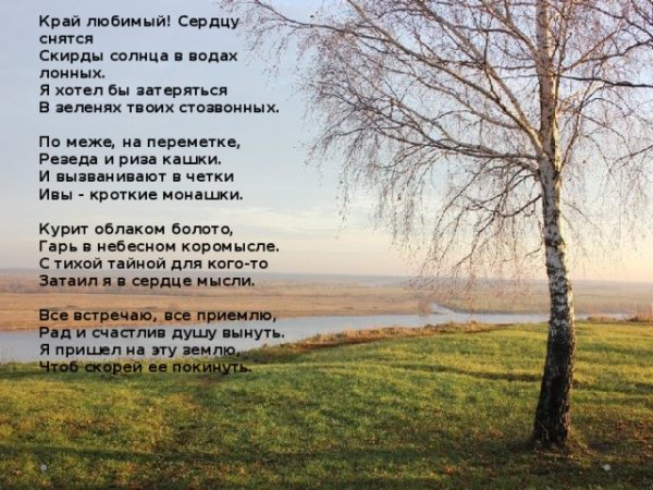 Стих Есенина край любимый