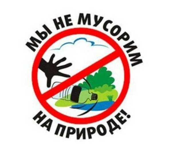 Знак запрета мусорить в лесу