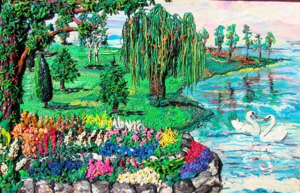 Осенний пейзаж пластилинография
