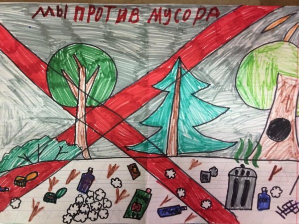 Конкурс рисунков дети против мусора