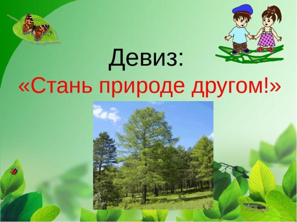 Окружающий мир будь природе другом