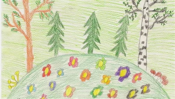 Рисование на тему Лесная Полянка