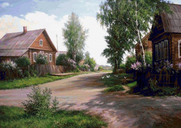 Закат в деревне