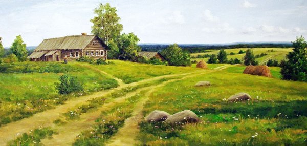 Поле с речкой