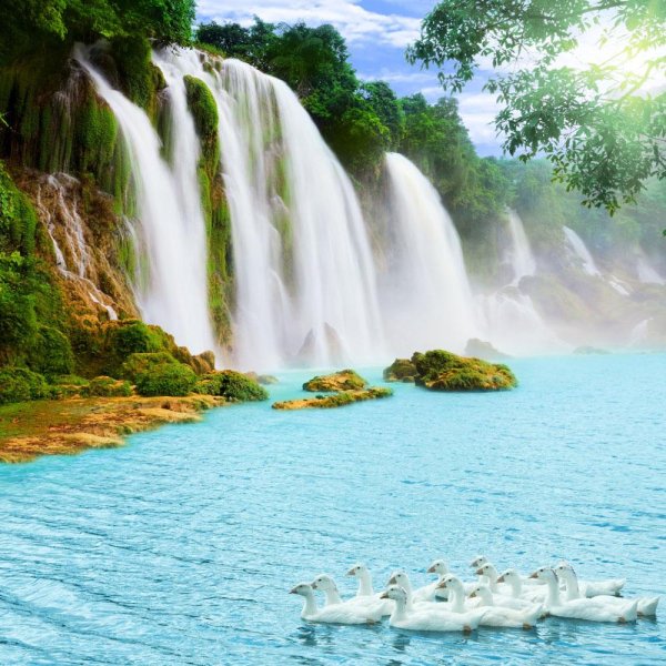 Красивая природа водопад