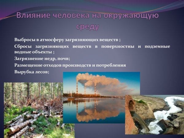 Влияние человекатна прирду