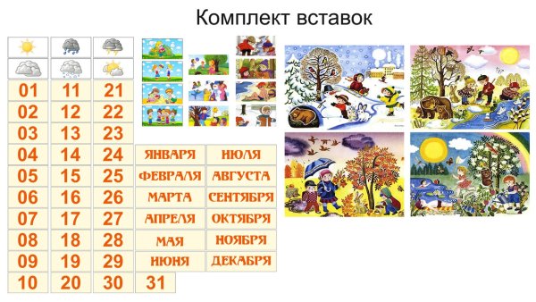 Карточки для календаря природы